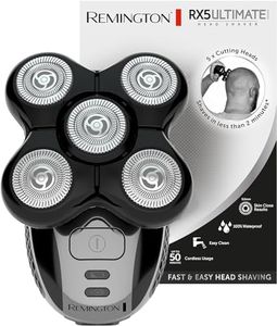 Remington Electric Head Shaver for Bald Men (5 Cutting Heads, Skin Close Results, 0.2mm), (Waterproof, Detail Trimmer, 50-Minute Runtime, Easy Clean Hair Pocket, Travel Pouch) Electric Razor - XR1501
