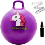 Flybar Hopper Ball for Kids - Bouncy Ball with Handle, Durable Bouncy Balls, Kangaroo Ball, Exercise Ball, Indoor and Outdoor Toy, Pump Included, Toddler Toys for Boys and Girls, Ages 3 and Up