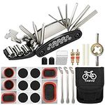 Tagvo Bike Tool Kit,16 in 1 Bike Multifunction Tool with Patch Kit & Tire Levers, Bicycle Fix Tool Kit, Bike Puncture Repair Kit,Bike Cycling Repair Tools Bundle, Cycle Maintenance Kits Set with Pouch