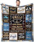 SIKLTY Uncle Gifts Throw Blanket 60" x 50", Birthday Gifts for Uncle, Best Uncle Gift from Niece, Cool Uncle Gifts from Nephews, Great Gifts for Uncles from Kids, Best Uncle Ever Gifts