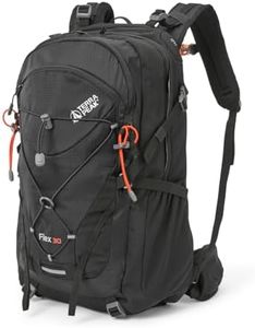 Terra Peak® Premium Wanderrucksack 30L (FLEX 30) Damen Herren & Erwachsene mittel schwarz - Trekking-Rucksack wasserdicht - Daypack Rucksack & Tagesrucksack Trinksystem & Rückenbelüftung zum Wandern