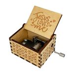 Youtang Jesus Loves Me Music Box, Wooden Musical Box for Christian,Musical Gifts for Christmas, Birthday,Mother's Day,Father's Day (EngravedJesus Loves Me)