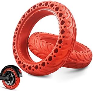 AtfArt Scooter Replacement Tires Colored Solid Honeycomb Tyres for Xiaomi M365Pro 8.5 Inch Tire Electric FrontRear Wheel Non-Slip Anti Puncture Accessories (A-RED,2 Pack)