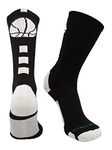 Basketball Logo Crew Socks White Royal Medium Black/White Small