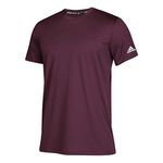 adidas Men's ClimaTech Training T-Shirt, maroon/white, Small