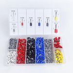 Kanvieus 1200pcs Wire Ferrules Terminals Kit, 8 Type AWG 23 – 7 Ferrule Assortment Terminal Connectors Wire Ferrule Crimp Terminal Insulated Pin Ends for Electrical, Industrial