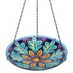 MUMTOP Hanging Bird Bath - Bird Baths for Outdoors, 11 Inch Glass Bird Bath Bowl Outdoor Bird Feeders for Garden Yard and Patio Decor