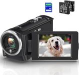 GOGERLY Video Camera Camcorder 2.7K QHD 50MP YouTube Vlogging Camera 16X Digital Zoom Webcam 270 Degree Rotation Screen Camcorders with 32G SD Card and 2 Batteries Recording While Charging