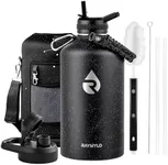 RAYMYLO 128oz Insulated Water Bottle, Triple Wall Vacuum Stainless Steel Water Bottles - Keeps Cold 48H, Reusable One Gallon Flask Jug for Gym, Sports, Camping, Hiking,Travel, Black Speckled