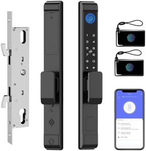 eLinkSmart Slim Keypad Door Lock Built-in WiFi Fingerprint Keyless Entry Mortise Smart Lock for Sliding Patio Glass Door, 2885 Hook Latch, Fits 22–110mm (0.87"-4.33") Door Thickness, Tuya App