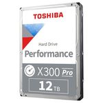 Toshiba X300 PRO 12TB High Workload Performance for Creative Professionals 3.5-Inch Internal Hard Drive – Up to 300 TB/Year Workload Rate CMR SATA 6 GB/s 7200 RPM 512 MB Cache - HDWR51CXZSTB