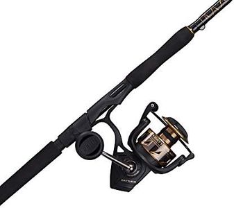 PENN 7’ Battle III Fishing Rod and Reel Spinning Combo, 7’, 3 Graphite Composite Fishing Rod with 6 Reel, Durable, Break Resistant and Lightweight, 6000 Reel Size - 7' - Medium Heavy - 3pc, Black/Gold