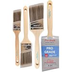Pro-Grade Premium Wall/Trim House Paint Brush Set Great for Professional Painter And Home Owners Painting Brushes For Cabinet Decks Fences Interior Exterior & Commercial Paintbrush. (4Pk)