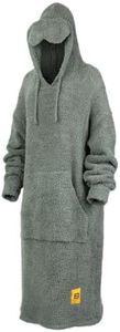 Big Blanket Co Premier Plush Hoodie Moss | Ultra-Soft Wearable Blanket | Plush Sherpa-Lined Hoodie Blanket | One Size Fits All