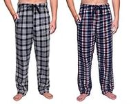 Sova Men's 2-Pack Ultra Comfy Fit Micro Fleece Pajama Pants (2 pcs Set) (L, BLUE/GREY)