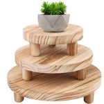 3 Pcs Wood Plant Stand Vintage 10/8/6 Inch Mini Wooden Stool Display Stand Potted Plant Stand Wooden Risers Pedestal Plant Display Stool Flower Pot Holder Plant Pot Stand for Indoor Outdoor Home Patio