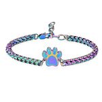 VCCWYQK Paw Print Urn Bracelet for Ashes for Dog/Cat Cremation Jewelry for Ashes Cute Animals Adjustable Memorial Keepsake Bracelets Jewelry Gifts for Women (A)