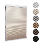 MYshade Custom Cordless Blackout Cellular Shades for Windows, Honeycomb Window Shades with Thermal Insulation, Child & Pet Safe Room Darkening Shade, Easy Install,Custom Size, Beige