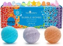 Two Sisters Spa Squishy Bath Bombs for Kids with Surprise Toy Inside, Amazing Scents, USA Made, Kids Safe Ingredients, Won't Stain Tub, 3 Kids Bath Bombs for Bubble Bath