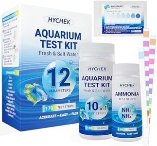HYCHEK 12 in 1 Accurate Aquarium Test Kit, Fresh and Salt Water Test Strips