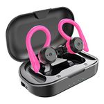 APEKX Bluetooth Headphones True Wireless Earbuds with Charging Case IPX7 Waterproof Premium HI-FI Stereo Sound Earphones Built-in Mic In-Ear Headsets Deep Bass for Sport Running Pink