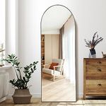 DESBING Arched Full Length Mirror, 64”x21” Floor Length Mirror with Black, Bedroom Full Body Mirror, Free Standing or Wall Mounted or Leaning Against Wall Body Mirror Metal Frame