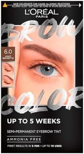 L'Oréal Paris Brow Color Kit Tinta Sopracciglia Semipermanente Senza Ammoniaca Colorazione Fino a 5 Settimane Risultato Naturale Colore 6.0 Light Brunette