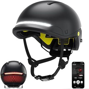 UNIT 1 FARO Smart Bike Helmet | MIPS | Front & Rear LED Lights | Crash Alert | Turn Signals & Brake Lights | Nav Remote Included | (Blackbird with MIPS, Medium (21.7" - 23.4"))