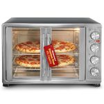 Maxi-Matic Double Door Toaster Oven Rotisserie, Bake, Grill, Broil, Roast, Toast, Keep Warm, 23L Capacity, ETO-4510M, stainless steel & black