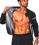 NINGMI Sauna Suit for Men Sweat - Long Sleeve Shirt Jacket Workout Body Shaper Zipper Top Slimming Fitness Trainer Gym