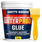 UB Unity Brand Transparent Waterproof Glue for Leakage, Epoxy Resin for Flooring, Crack Seal Agent Waterproofing for Roof Leakage Solution Indoor Outdoor Waterproof Adhesive Sealan (1 kg Glue)