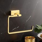 LUXIUR Towel Hanger for Bathroom and Kitchen Accessories Item Holder, 304 Grade Stainless Steel Towel Ring, Napkin Holder for Wash Basin (Gold)