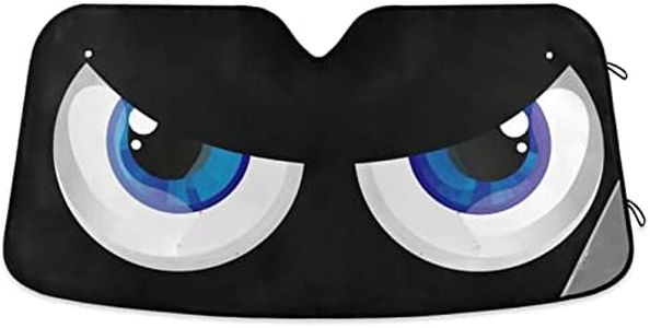 Car Windshield Sunshade Bulging Eyes Foldable Sun Shield Blocks UV Rays Sun Heat Protection 55 inches x 27.6 inches
