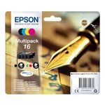 Epson 16 Pen & Crossword Genuine Multipack, 4-colours Ink Cartridges, DURABrite Ultra Ink