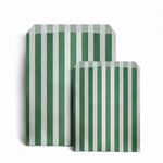 ezkart | Assorted Striped Candy paper bags is perfect for Wedding Cake Gift Shops, Kids Parties, Popcorn Bags, Sweet Bags and Biscuit bags (Green, 100 Bags)