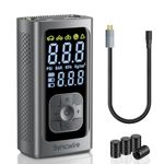 Syncwire Tyre Inflator Portable Air Compressor - 150PSI Faster Inflation Air Pump Electric Smart Pump Tyre Inflator for Car, Motorcycle, Bike & Balls, with Tyre Valve Caps, Extra-large LCD, Auto-off