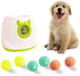 BESTHLS Automatic Dog Ball Launcher Interactive Tennis Ball Thrower Machine for Small Medium Dogs Fetching Distance 10-30ft (White2)