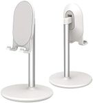 Cell Phone Stand, Phone Holder for Desk Adjustable Tablet Holder Alumium Phone Dock (White)