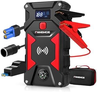 FNNEMGE Car Jump Starter 6000A Peak, 26800mAh Capacity, Up to All Gas and 10.0L Diesel Engine, USB Quick Charge 3.0, LED Light, EC-5 Output