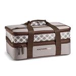 Rachael Ray Expandable Insulated Casserole Carrier for Hot or Cold Food, Thermal Lasanga Lugger Tote for Pockluck, Parties, Picnic, and Cookouts, Fits 9" x 13" Baking Dish, Sea Salt Grey