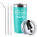 Godmother Gifts, Best Friends Get Promoted to Godmother Travel Tumbler, Christmas Baby Pregnancy Announcement Gifts for Godmother Friends, 20 Oz Stainless Steel Insulated Godmother Tumbler, Mint