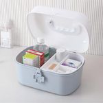 HomeStrap Plastic Pill Mate First Aid/Medicine Box With Handle, Segregation Tray With 2 Compartment, Grey