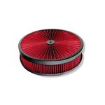 DEMOTOR PERFORMANCE 14"x 3" Black Breather Washable Air Filter Cleaner Reusable Oiled for Chevy