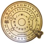 Wooden Ouija Board and Planchette - Circular Spirit Board Talking Board Halloween Party Game