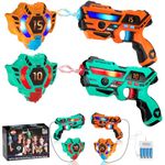 VATOS Rechargeable Laser Tag Set 2 Packs - Real-time Data SYNC Infrared Laser Tag Sets, 2 Player Lazer Tag Shooting Game for Kid Teen Age 6-12 year old Indoor & Outdoor Play