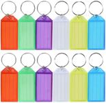 Key Tags, 24 Pieces Key Tags for Labelling, Interchangeable Labels Key Ring for Suitcases, Storage Luggage, 6 Colours