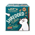 Lily's Kitchen Shredded Fillets Multipack - Grain Free Natural Adult Wet Cat Food - Chicken, Chicken & Mussels, Chicken & Ham, Tuna & Salmon (16 Tins x 70 g)