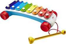 Fisher-Price Toddler Pull Toy, Classic Xylophone Pretend Musical Instrument with Mallet and Rolling Wheels for Ages 18+ Months