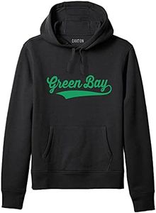 Daxton Adult Unisex Pullover USA Cities State Script Hoodie Fleece Sweatshirt, Green Bay Black Green, 2XL