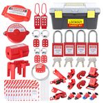 Multi-Functional Lockout Tagout Kit 70+ Pcs Loto Kit with Safety Padlock & Lockout Hasp & Ball Valve & Electrical Plug & Gate Valve Devices & Circuit Breaker & Loto Tags, Electrical Loto